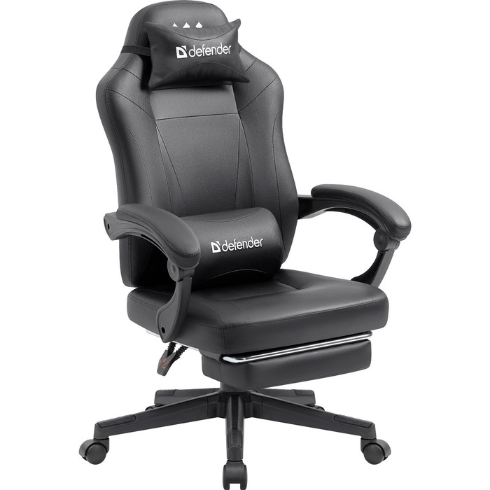 

Кресло игровое Defender Cruiser, до 140 кг, подставка для ног, чёрное