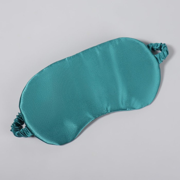 фото Маска для сна «шёлк», 19 × 10 см, резинка одинарная, цвет изумрудный onlitop