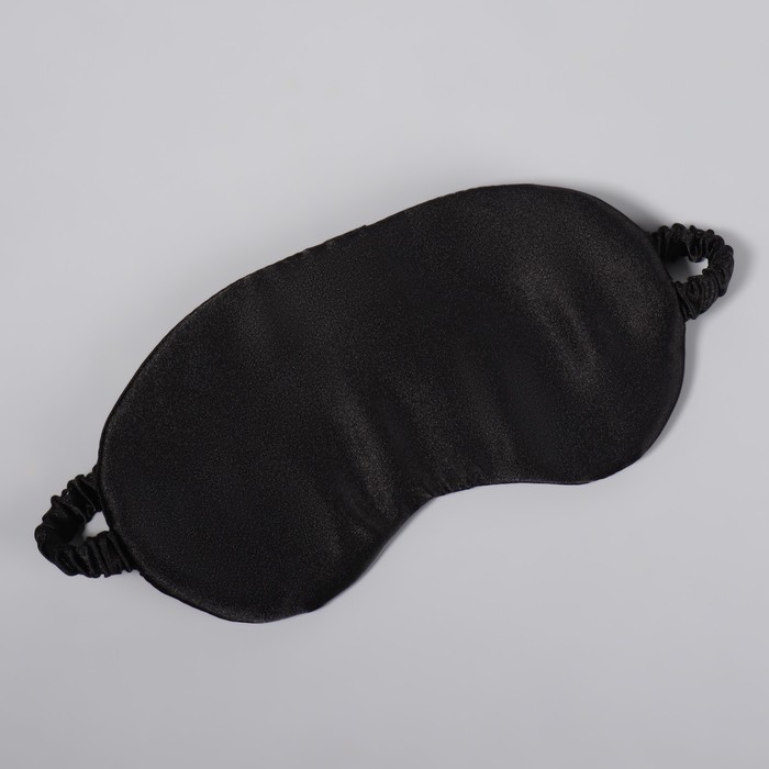 фото Маска для сна «шёлк», 19 × 10 см, резинка одинарная, цвет чёрный onlitop