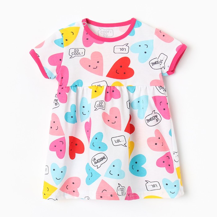 

Платье Bloom Baby Сердечки с кор. рукавом, р. 86 см, белый