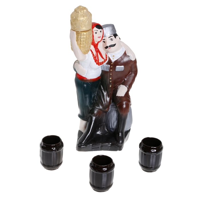 Штоф с рюмками "Парочка" 4 предмета, 0,75 л