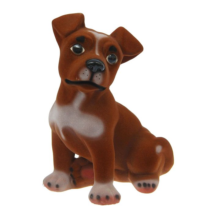 Копилка "Собака Рэкс" флок, коричневая, микс
