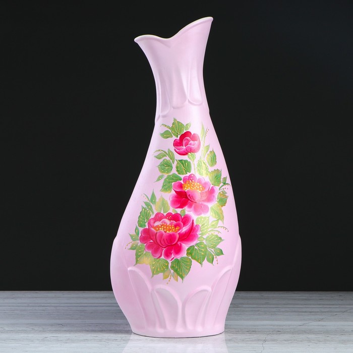 Ваза напольная "Верона" цветы, сиреневая