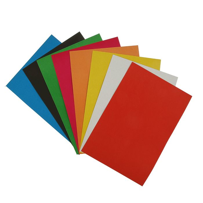 Картон цветной А4, 8 листов, 8 цветов "Забавные животные" немелованный, в т/у пленке