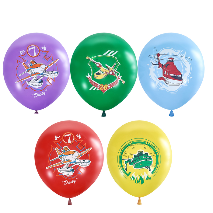 Шары латексные 12" Дисней "Самолеты. Огонь и вода", набор 5 шт.