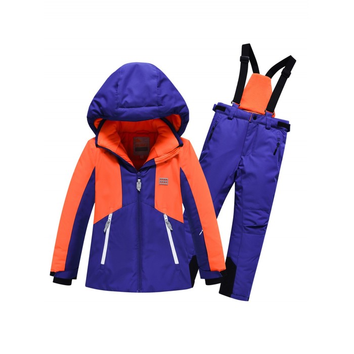 костюм горнолыжный для девочки цвет оранжевый рост 128 см Костюм горнолыжный для мальчика, рост 128 см, цвет оранжевый