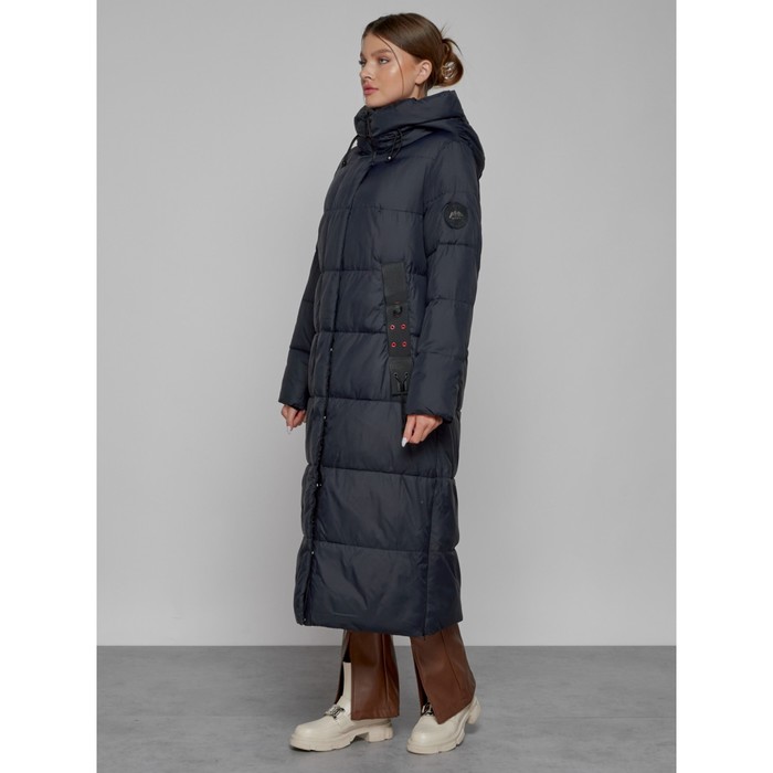 Пальто утепленное зимнее женское, размер 50, цвет тёмно-синий