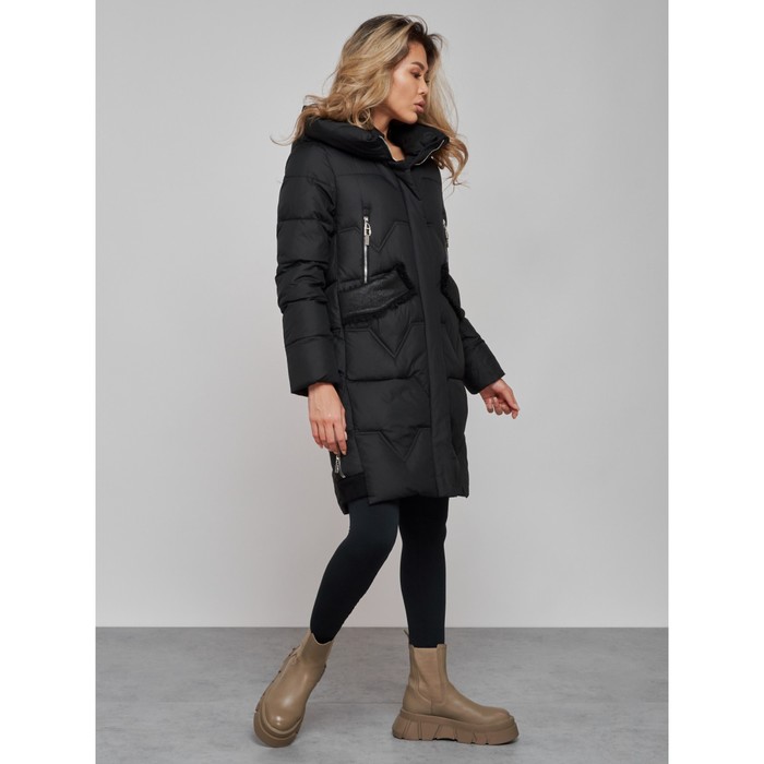 фото Пальто утепленное зимнее женское, размер 54, цвет чёрный mtforce
