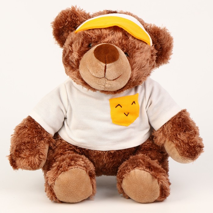 Мягкая игрушка Медведь в желтом ободке, 25 см