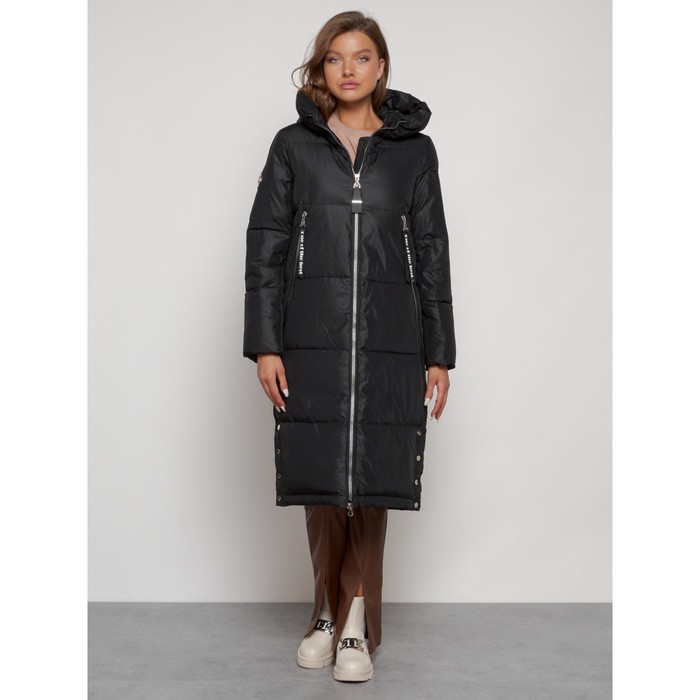 Пальто утепленное зимнее женское, размер 48, цвет чёрный пальто утепленное зимнее женское размер 48 цвет коричневый