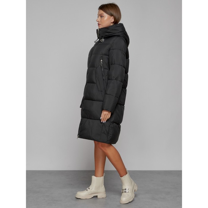 фото Пальто утепленное зимнее женское, размер 50, цвет чёрный mtforce