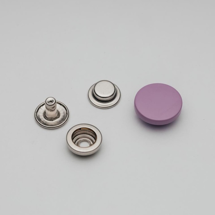 Кнопка установочная декоративная, размер 15 мм, цвет сиреневый