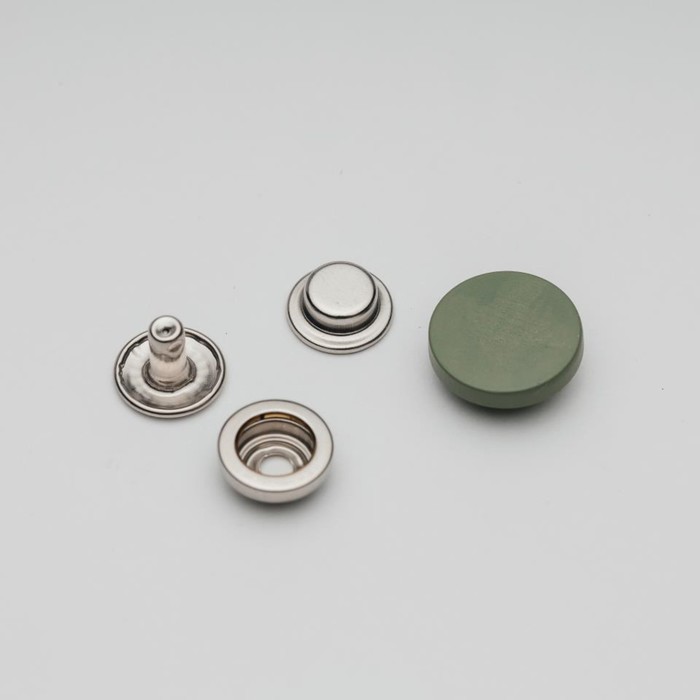Кнопка установочная декоративная, размер 15 мм, цвет тёмная олива