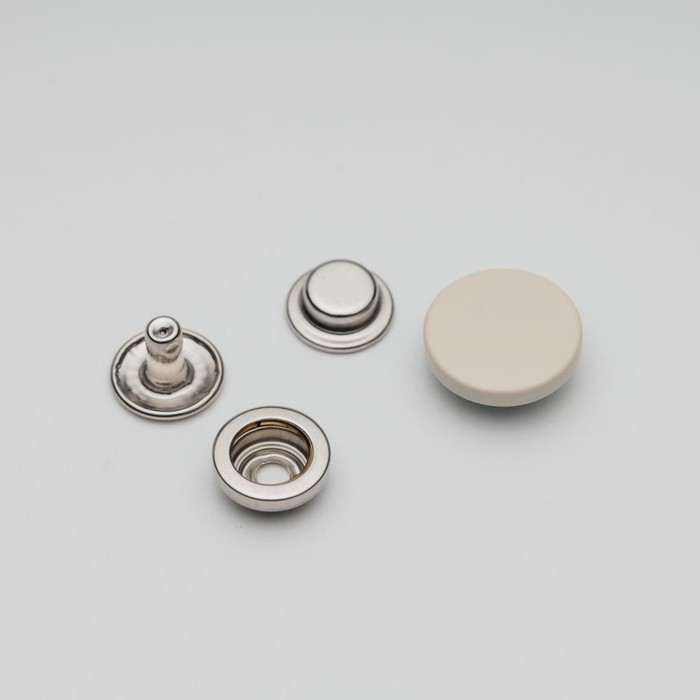 Кнопка установочная декоративная, размер 15 мм, цвет экрю