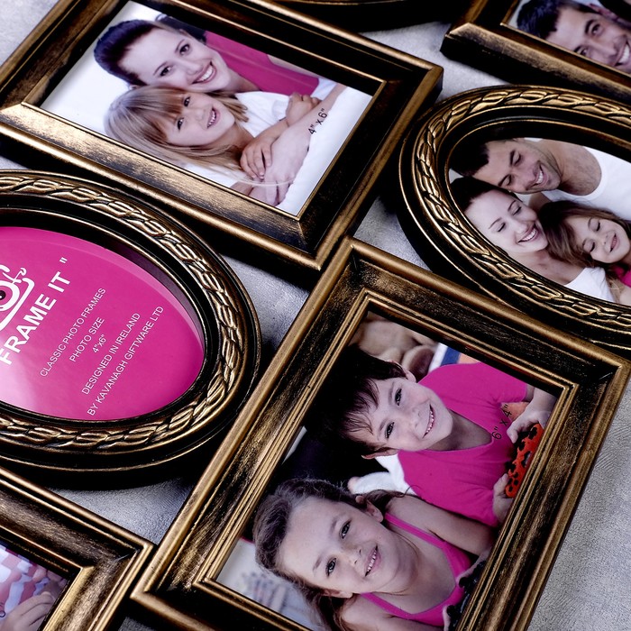 Фоторамка на 10 фото 10х15 см "Бронзовый век" под бронзу