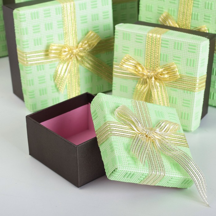 Набор коробок 7в1 "Фактура", салатовый, 22 х 22 х 12 - 10 х 10 х 6 см