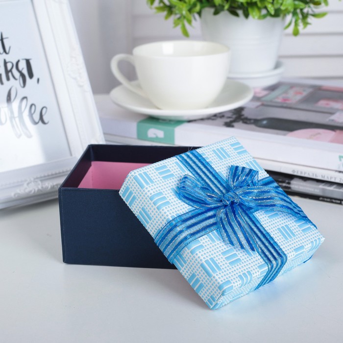 Набор коробок 7в1 "Фактура", голубой, 22 х 22 х 12 - 10 х 10 х 6 см