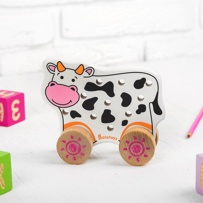 Каталка-шнуровка "Корова"