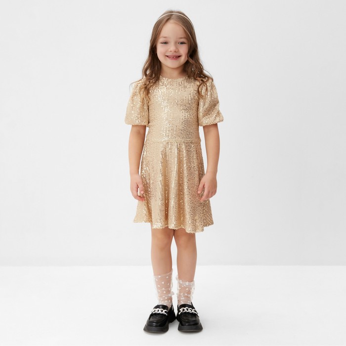 Платье нарядное для девочки KAFTAN размер 32 (110-116 см), золотой