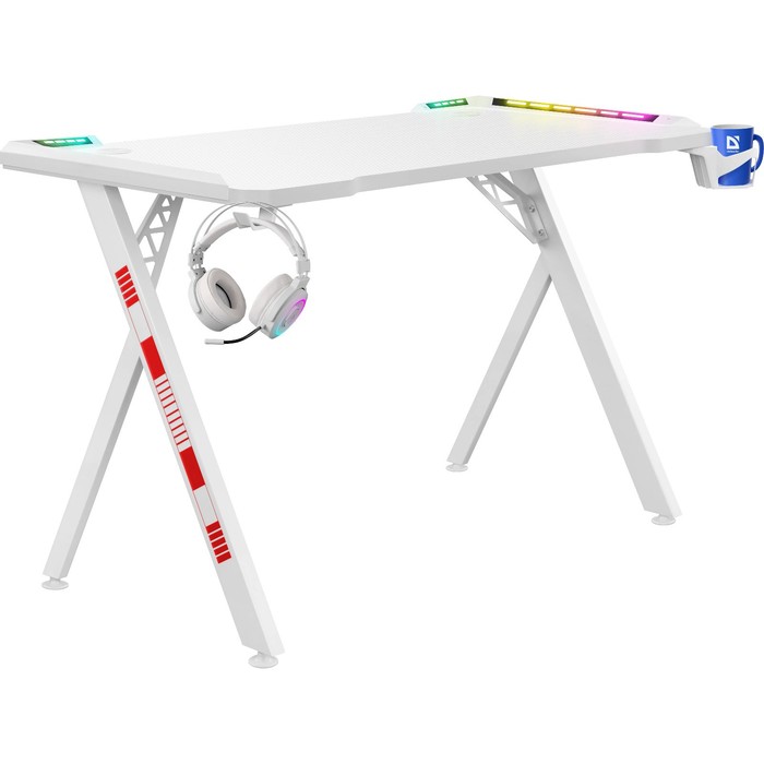 

Стол игровой Defender Infinity, 120х75х60 см, нагрузка до 110 кг, подсветка, белый