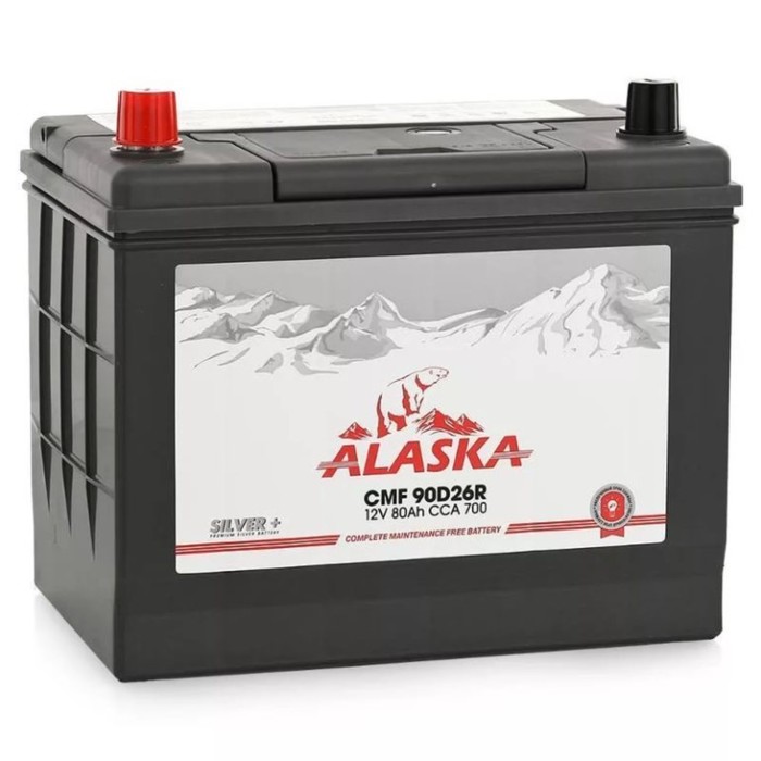 фото Аккумуляторная батарея alaska cmf fr, 90d26 silver+, 80 ач, прямая полярность