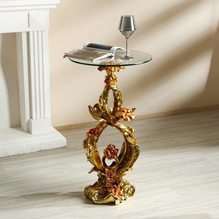 Стол декоративный Цветник золото 45х45х82 см
