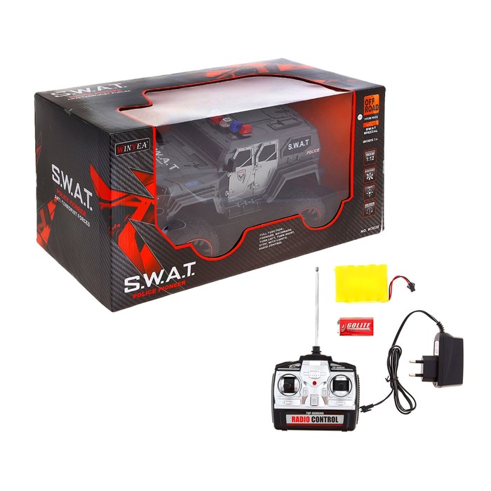 Машина радиоуправляемая "Джип спецназ", с аккумулятором, световые эффекты