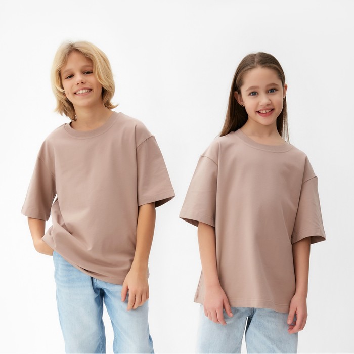 

Футболка детская MINAKU:Basic line kids цвет бежевый, рост 128 см