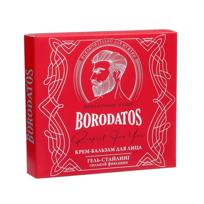 цена Подарочный набор Borodatos: Гель-стайлинг для волос, 75 мл + Крем-бальзам для лица, 75 мл