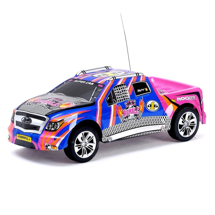 Машина радиоуправляемая "Гоночный джип", с аккумулятором, свет, цвета МИКС