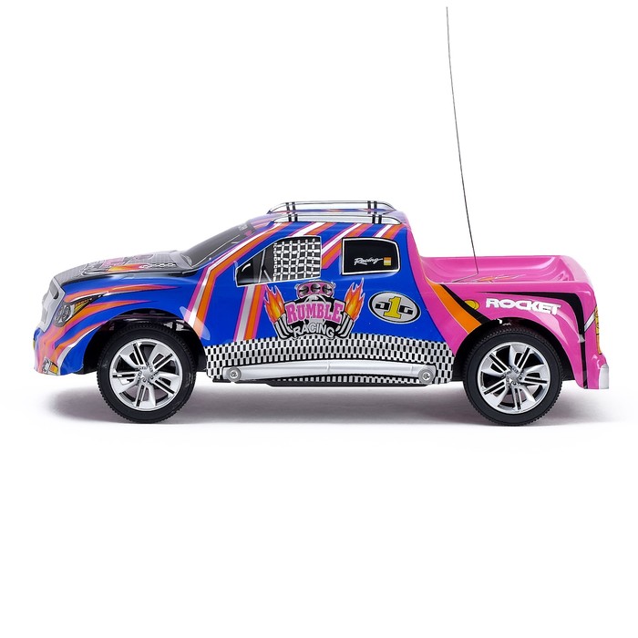 Машина радиоуправляемая "Гоночный джип", с аккумулятором, свет, цвета МИКС