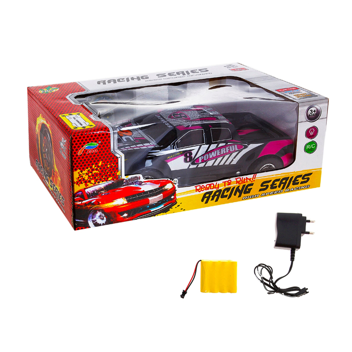 Машина радиоуправляемая "Гоночный джип", с аккумулятором, свет, цвета МИКС