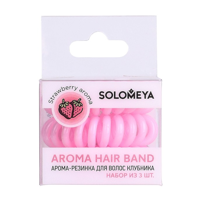 фото Арома-резинка для волос solomeya «клубника», 3 шт