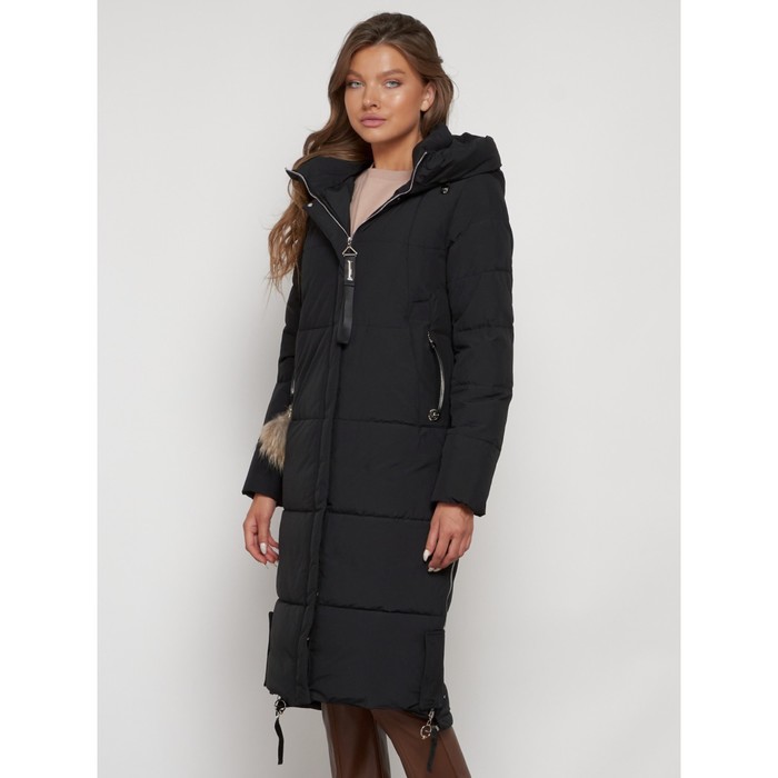 фото Пальто утепленное зимнее женское, размер 52, цвет чёрный mtforce