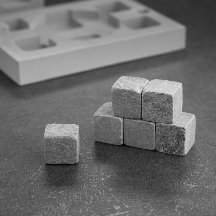 

Набор камней для виски "ROCKS", в шкатулке бетон, 13,5см х 9,8см, h=4см