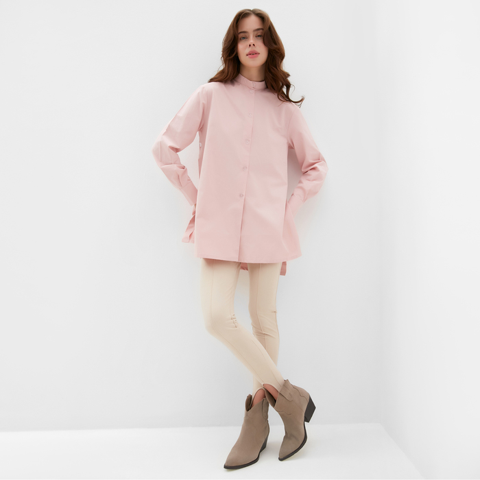 фото Рубашка женская minaku: casual collection цвет розовый, р-р 46