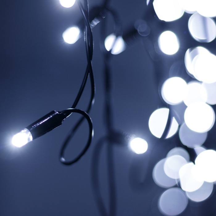 фото Гирлянда arlight «бахрома» 5.6 × 0.9 м, ip65, тёмная каучуковая нить, 240 led, свечение тёплое белое, 220 в