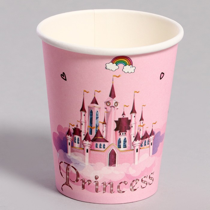 Стаканы бумажные «С днём рождения» с принцессой, 6 шт стаканы бумажные патибум с днем рождения 250мл × 6 шт