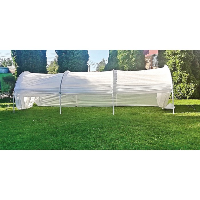 

Парник прошитый, длина 4 м, 4 дуги из пластика, дуга L = 3,2 м, d = 20 мм, спанбонд 45 г/м², «Супер Помидор»