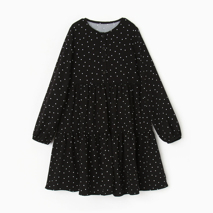 Платье для девочки, цвет чёрный/горошек, рост 134 см платье для девочки цвет чёрный горошек рост 134 см