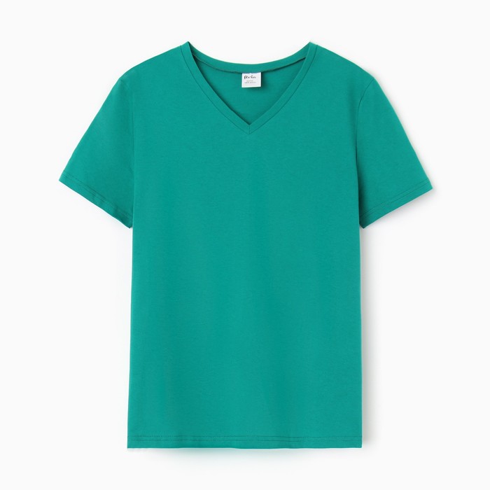 Футболка женская V-образный вырез, цвет зеленый, размер 46 футболка женская v образный вырез цвет зеленый размер 52