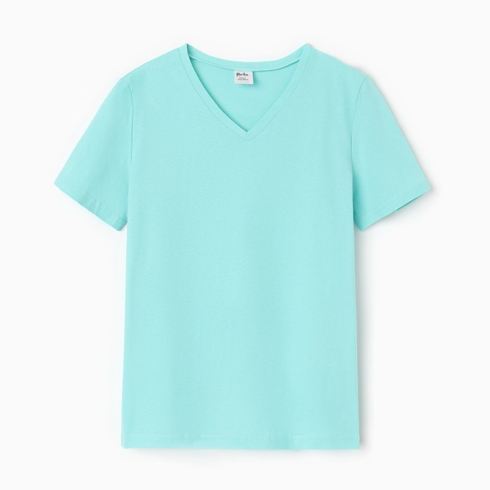 Футболка женская V-образный вырез, цвет мята, размер 52 футболка женская v образный вырез цвет зеленый размер 52