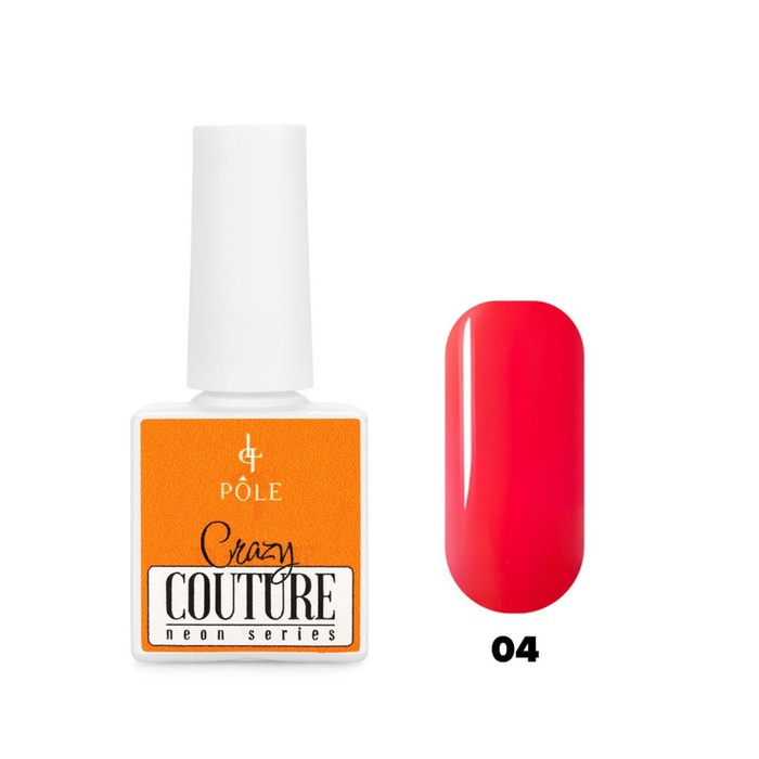 Гель-лак Pole Neon Crazy Couture 04 неоновый красный 8 мл 270₽