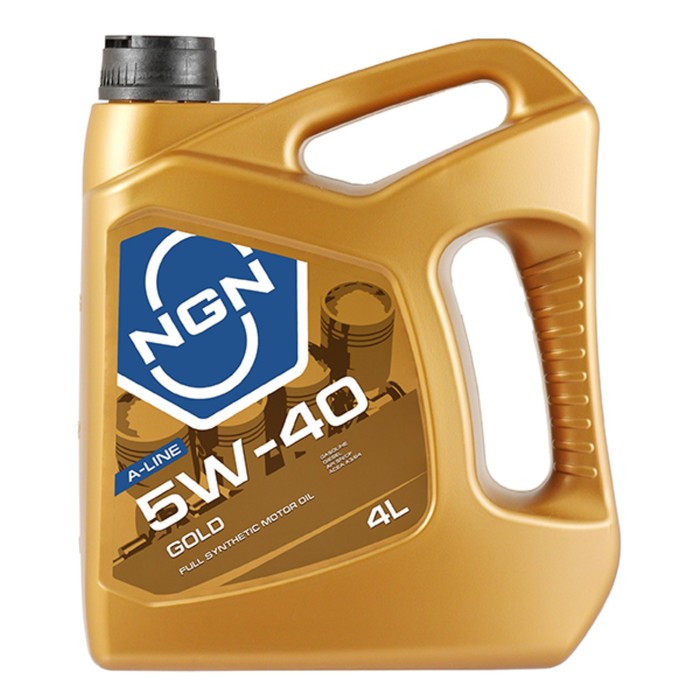 Масло моторное NGN A-Line GOLD 5W-40 SN/CF, синтетическое, 4 л масло моторное ngn a line excellence dxs 5w 30 sn cf синтетическое 60 л