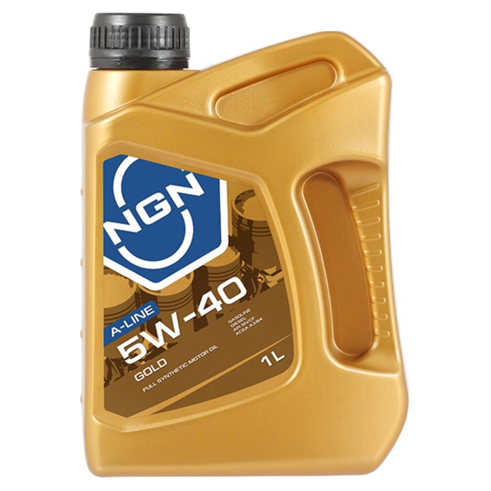 Масло моторное NGN A-Line GOLD 5W-40 SN/CF, синтетическое, 1 л масло моторное ngn a line gold 5w 40 sn cf синтетическое 200 л