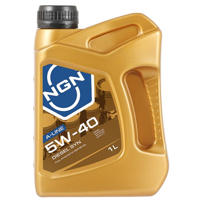 Масло моторное NGN A-Line DIESEL 5W-40 CF/SN, синтетическое, 1 л масло моторное ngn a line gold 5w 40 sn cf синтетическое 20 л
