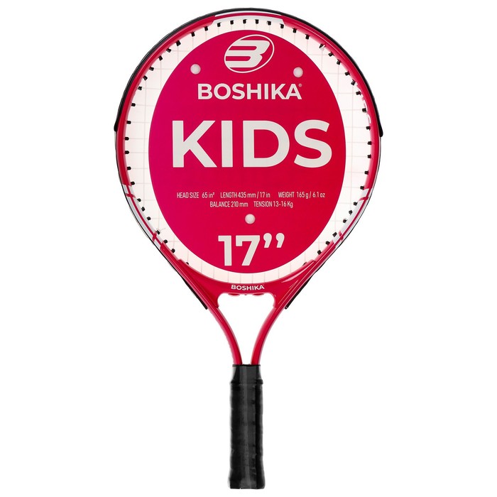 Ракетка для большого тенниса детская BOSHIKA KIDS, алюминий, 17'', цвет розовый ракетка для большого тенниса детская wilson us open 25 голубой размер 0