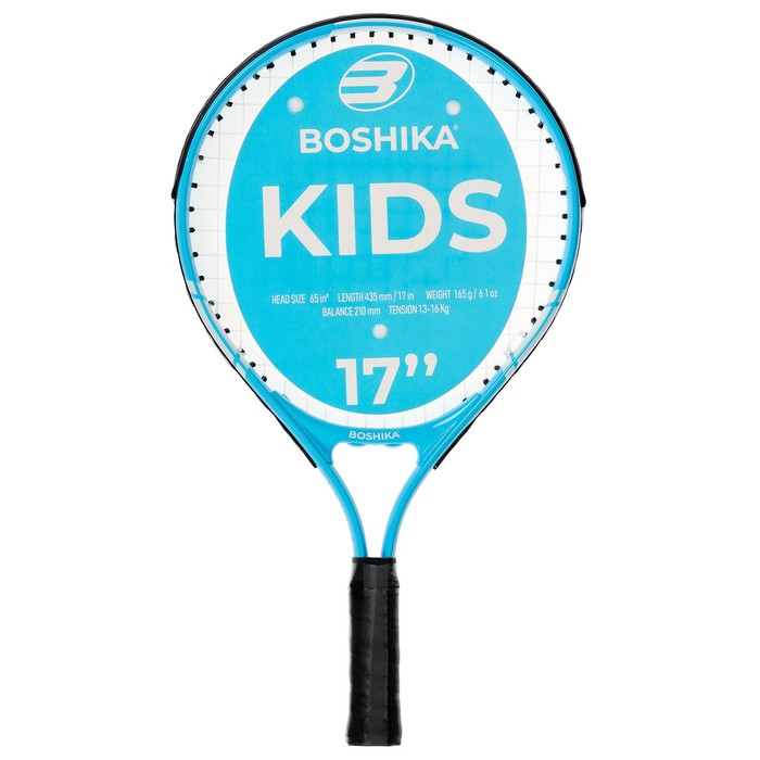 Ракетка для большого тенниса детская BOSHIKA KIDS, алюминий, 17'', цвет голубой ракетка для большого тенниса детская wilson us open 25 голубой размер 0