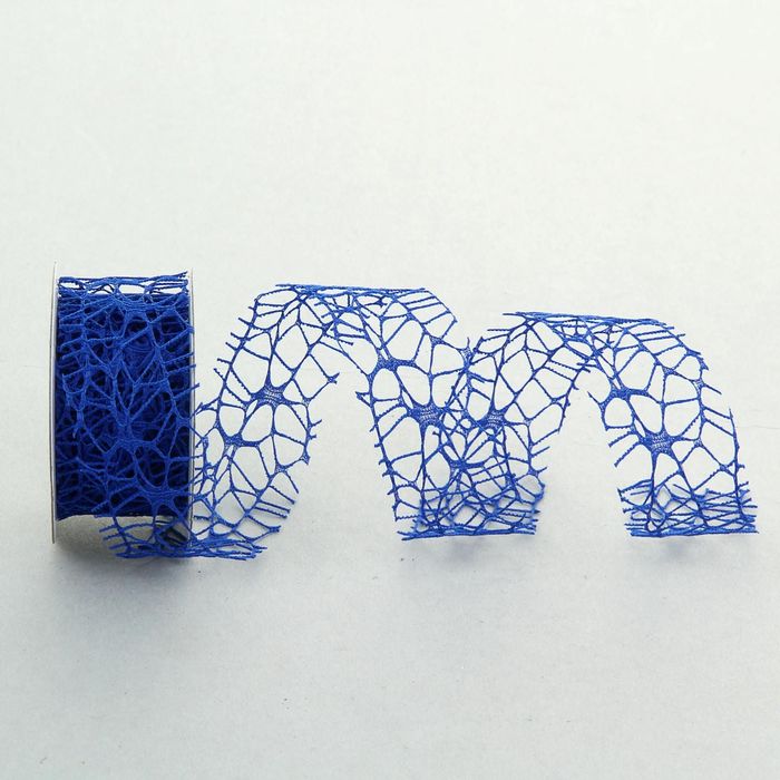 Лента упаковочная "Ажур", цвет синий