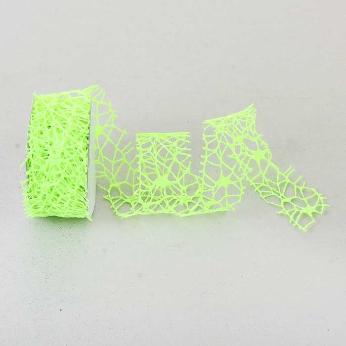 Лента упаковочная "Ажур", цвет ярко-салатовый